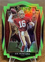 Joe Montana 2020 Select Die-Cut Neon Green