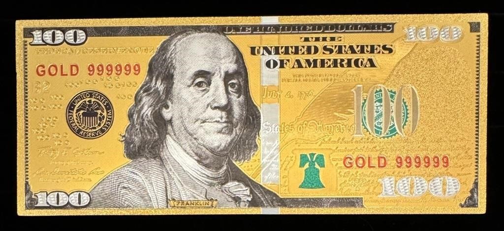 24k Gold Foil $100 Novelty Bill