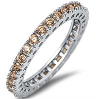 Round 1.80ct Champagne Topaz Eternity Band