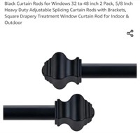 MSRP $16 Black Curtain Rod