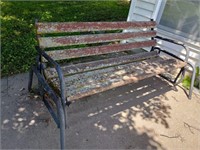 gliding sitting bench needs cleaned