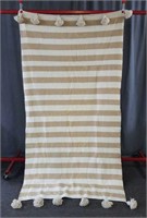 Moroccan Throw - Tan Stripe 48x92