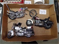 3 Franklin Mint Motorcycles