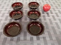Lot of 6 Avon Red Decorative Bowls +