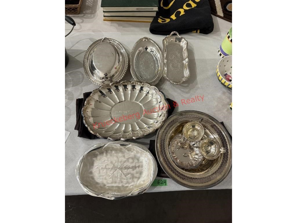 Silver Plate Trays & More