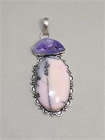 Sterling Silver Dendrite Opal/ Agate Pendant