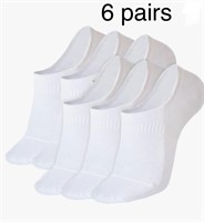 Sz 6 6 pairs No Show ankle Socks Womens Non Slip