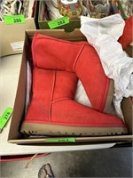 RED UGG SUEDE BOOTS NICE SZ 8