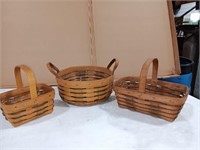 Longaberger baskets left 1997 w liner 7x5x4,