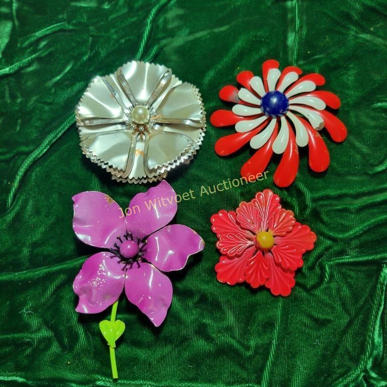 4 Vintage Costume Pins