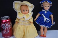 Two Small Vintage Dolls, One Is Made Of Rubber