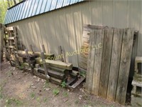all wood on side of shed green treat posts more