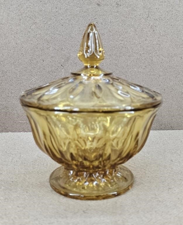 Butterscotch Princess Candy Dish w/ Lid