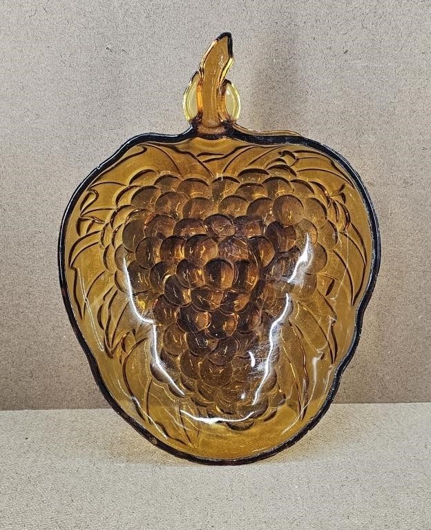 Amber Grape Embrossed Fruit Bowl