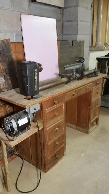 Craftsman Lathe on Stand w/Contents