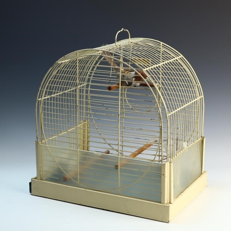 Vintage metal bird cage by Reliance