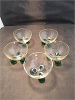 Green Bubble Ball Base Wine Glasses