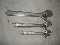 3 Crescent Wrenches 1 Lot