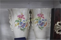 FLORAL DECORATED POTTERY VASES