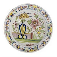 Liverpool polychrome delftware charger