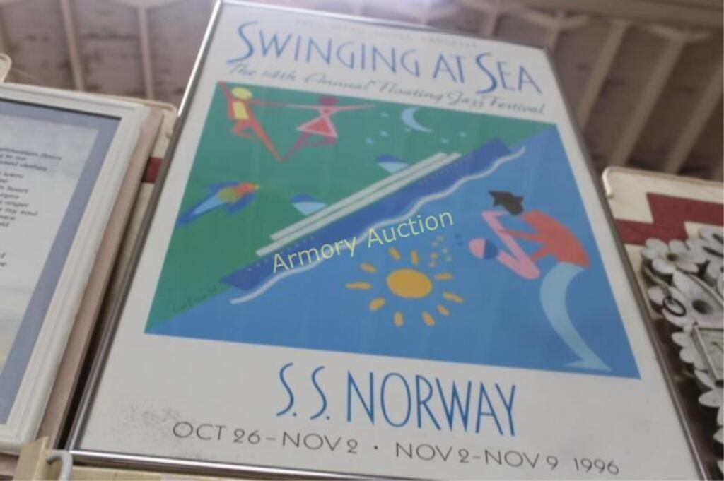 SWINGING AT SEA S.S. NORWAY POSTER