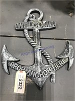 Metal Welcome anchor, 13.5" tall
