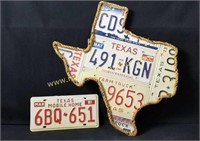 Vintage Texas License Plates Wall Plaque