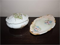 C. 1930 Limoges Covered Bowl & Bavarian Dish