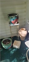 Ceramic Planters & Stand