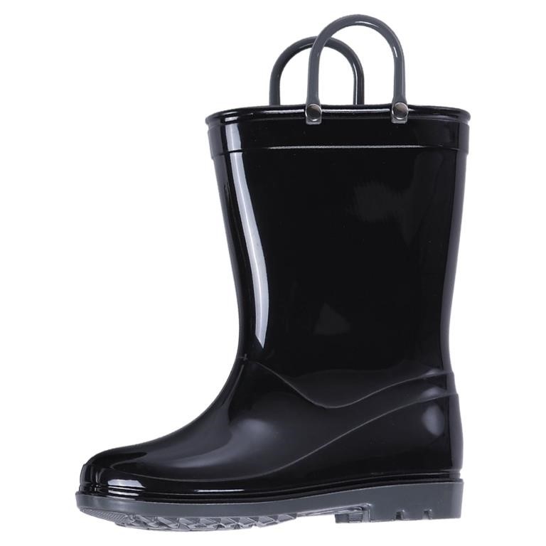P4183  Litfun Kids Rain Boots, Size 13, Black