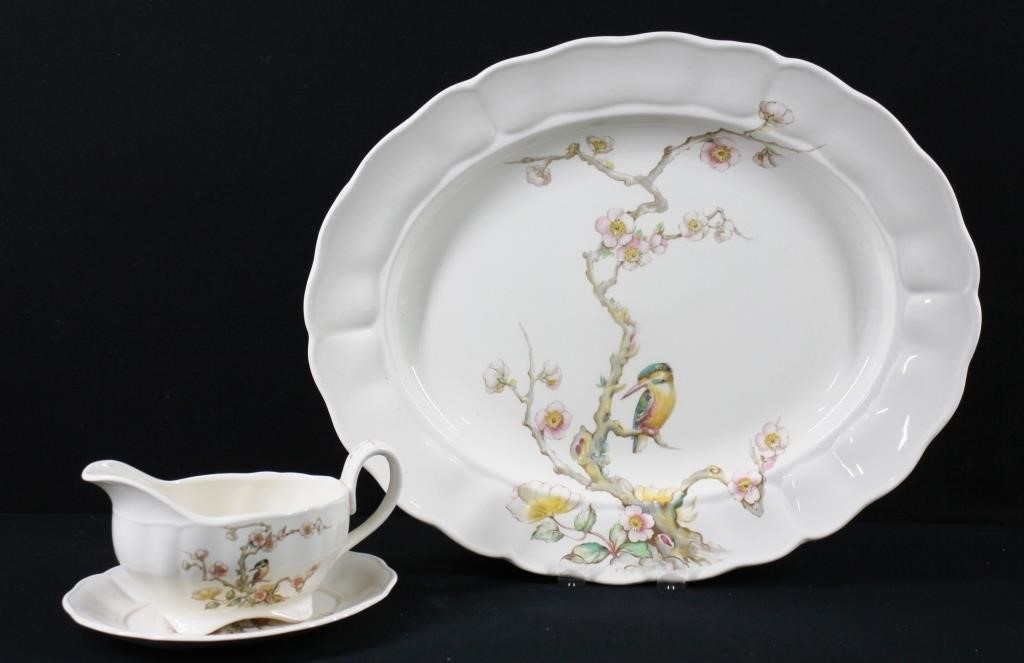 3 pc Marlborough Royal Petal Platter & Gravy Boat