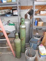 Oxy and acetylene tanks