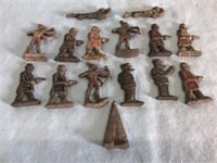 15pc Lead Soldiers, Indians Lot