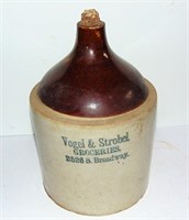 RARE ADVERTISING STONEWARE WHISKEY JUG ST LOUIS