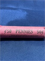 .50 unsearched Penny coin roll