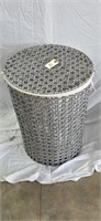 Metal and Wicker Clothes Hamper 22" Tall