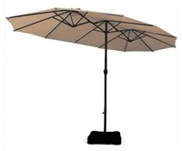 15' Steel Market Patio Umbrella w/ Crank & Stand
