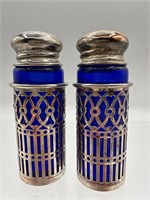 Cobalt blue glass S&P shakers