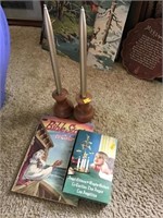 Bible Books And Wood Candle Holders