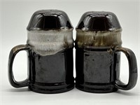 Vintage Drip Glaze Terra Cotta Salt & Pepper