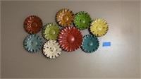 Metal colorful flower wall art : 38”x23.5 approx.