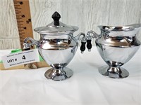 Beautiful silver creamer pitcher & sugar bowl