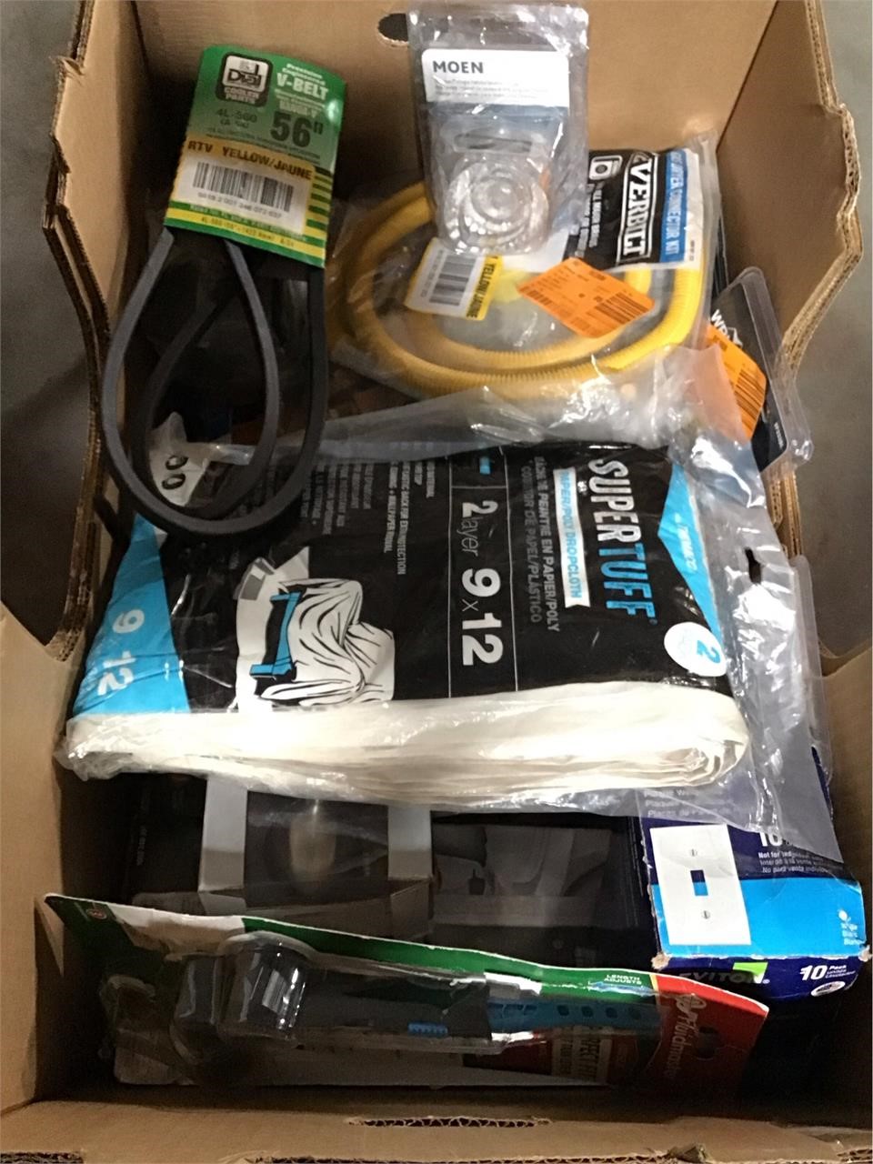 Box of Misc. Home Depot Goods