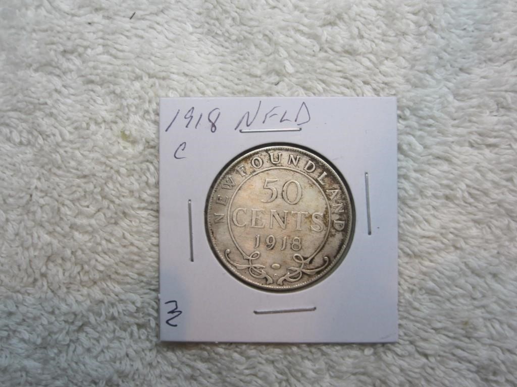 1918 Newfoundland .50 cent Sterling silver (F12)