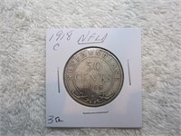 1918 Newfoundland .50 cent Sterling silver (F12)