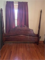 King Size 4 Post Bed with Wooden Rails