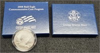 2008 Uncirculated Silver Dollar Bald Eagle