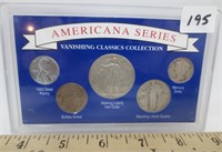 Americana Series, 5-coins, 3 being silver