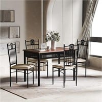 Tangkula Vintage Dining Table Set for 4