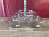 (3) Clear Plastic Pans w/ Lids